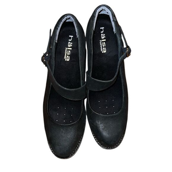 Halsa Footwear Black Leather Mary Jane Shoes Size 9.5 W - Picture 1 of 6